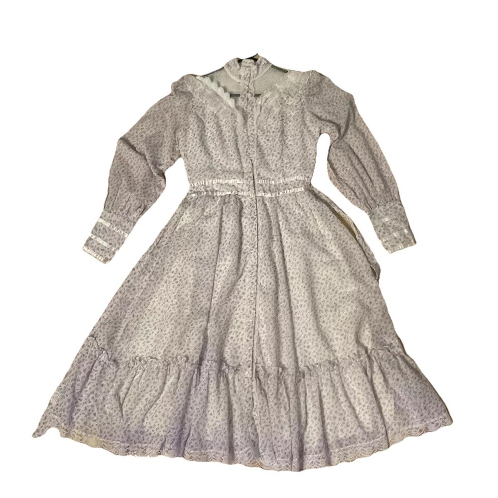 Vtg Gunne Sax Dress  Floral Lace‎ 70s Victorian Cottagecore Prairie Maxi size 9